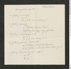 Nachlass Franz Steindachner, Liste (zu Inv.Nr. 365.01) von Alessandro Ninni an Franz Steindachner, Inv.Nr. 365.02, Seite 1